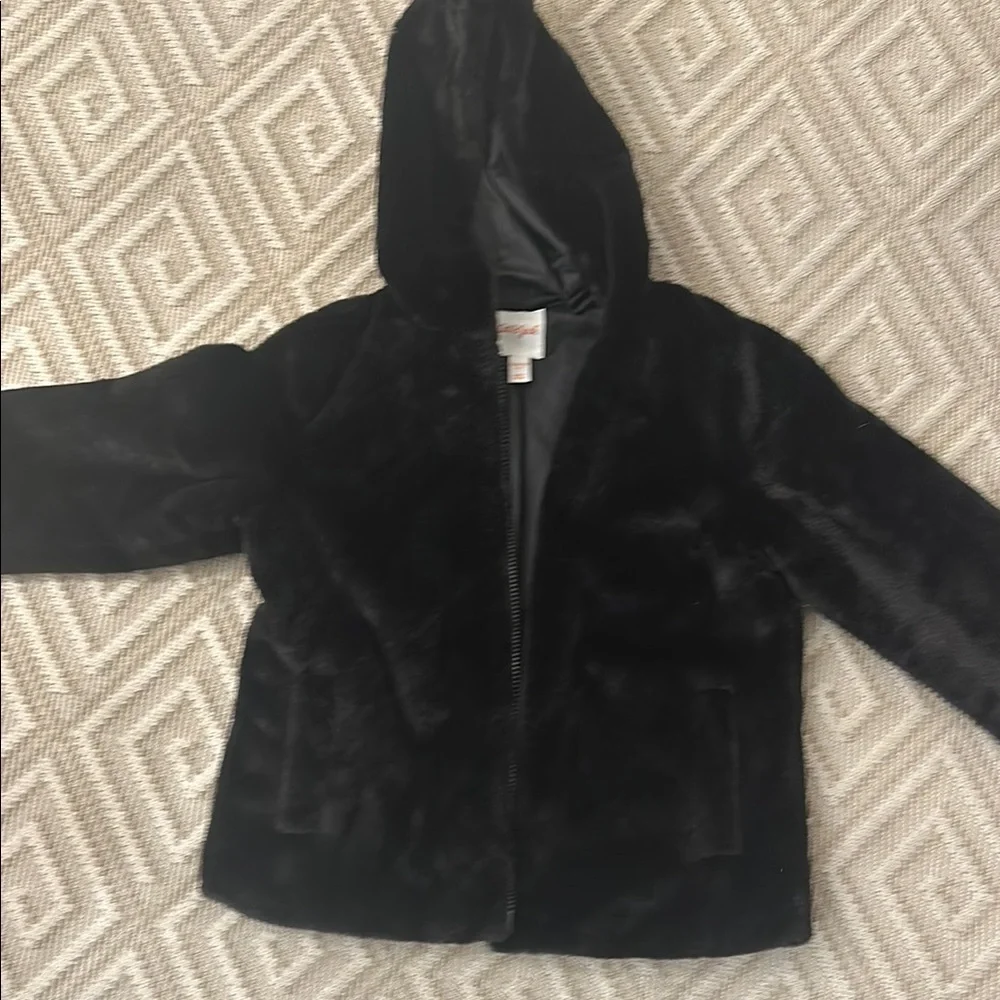 Cat & Jack Black Faux Fur Jacket - Picture 2 of 4